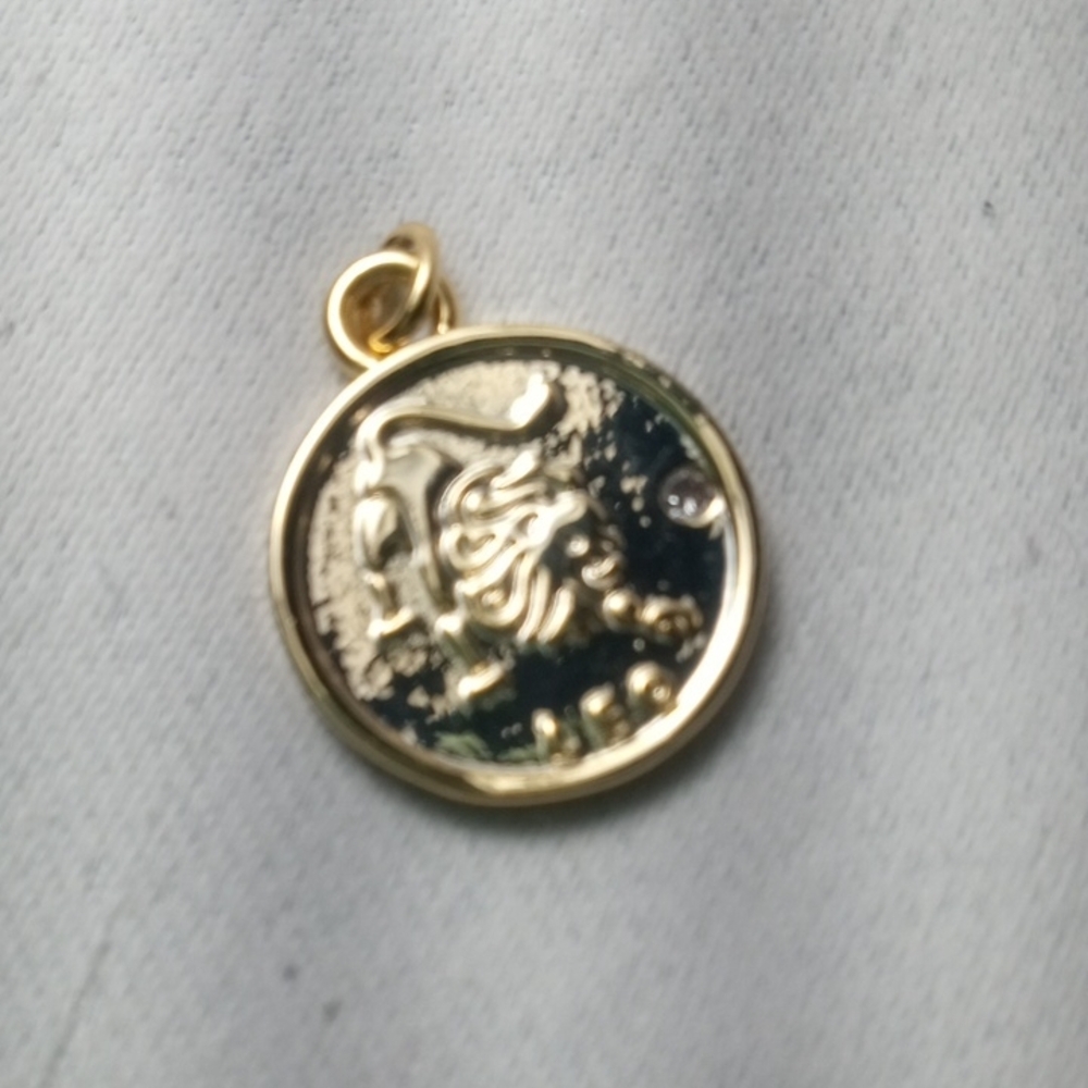 Gold Coin Pendant with Leo The Lion Design - Picture 4 of 4